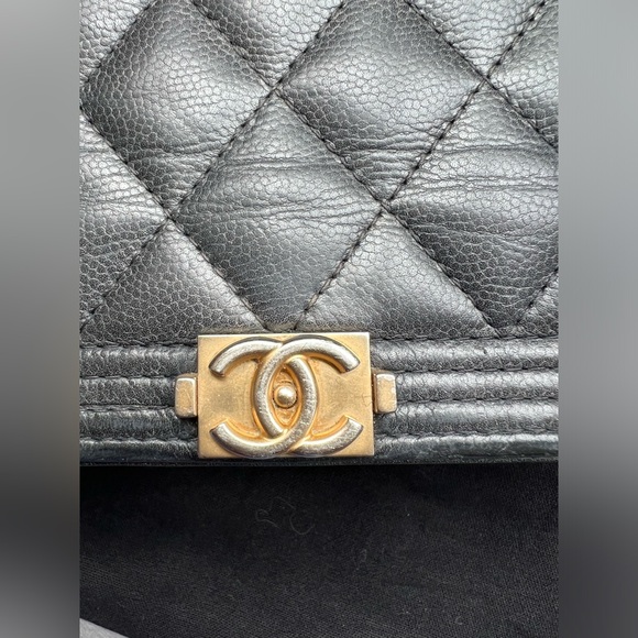 Chanel Caviar Quilted Boy Wallet On Chain WOC Black - Picture 11 of 17